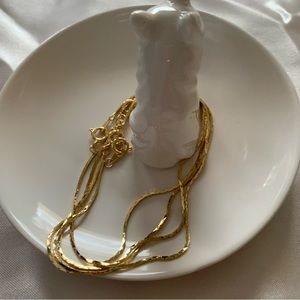 14K Gold plated bracelet six inches small herringbone